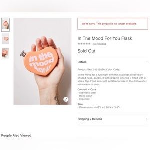 Urban outfitters “In the mood for you” heart flask